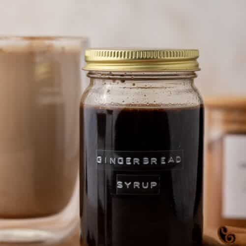 Gingerbread syrup in a jar