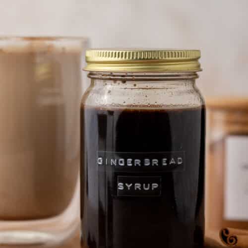 Gingerbread syrup in a jar