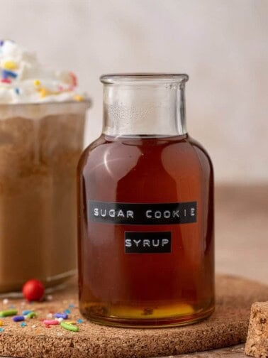 Syrup in a container