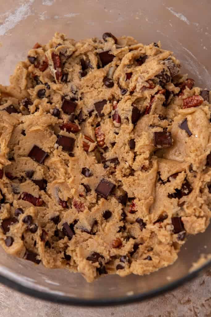 Cookie Dough Texture close up in a bowl