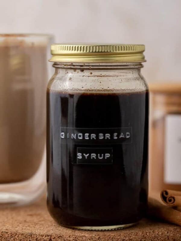 Gingerbread syrup in a jar
