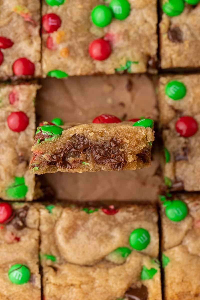 The Best M&m's Christmas Holiday Blondies - Lifestyle of a Foodie