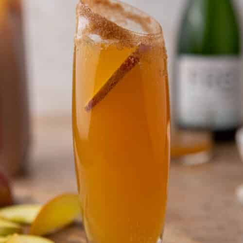Apple cider mimosa glass