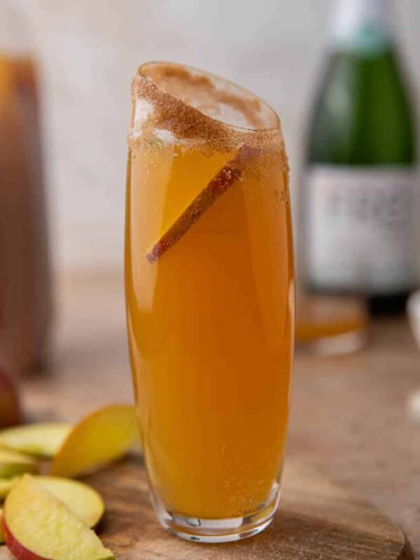 Apple cider mimosa glass