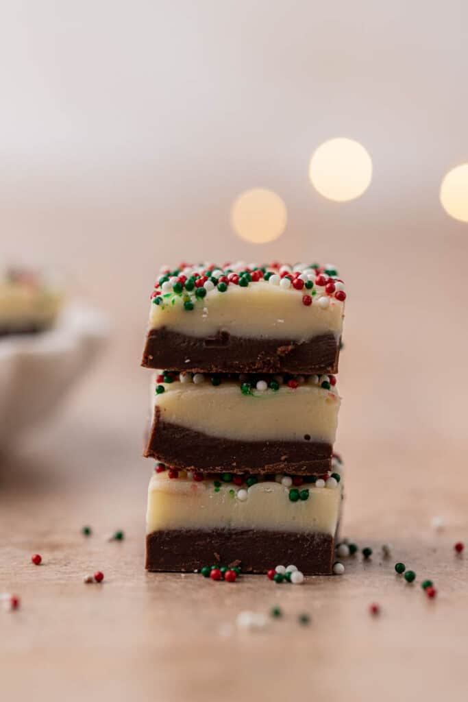 Stack of Christmas fudge