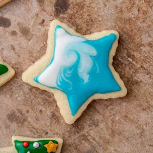 Star cutout cookie iced