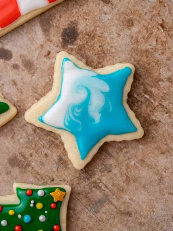 Star cutout cookie iced