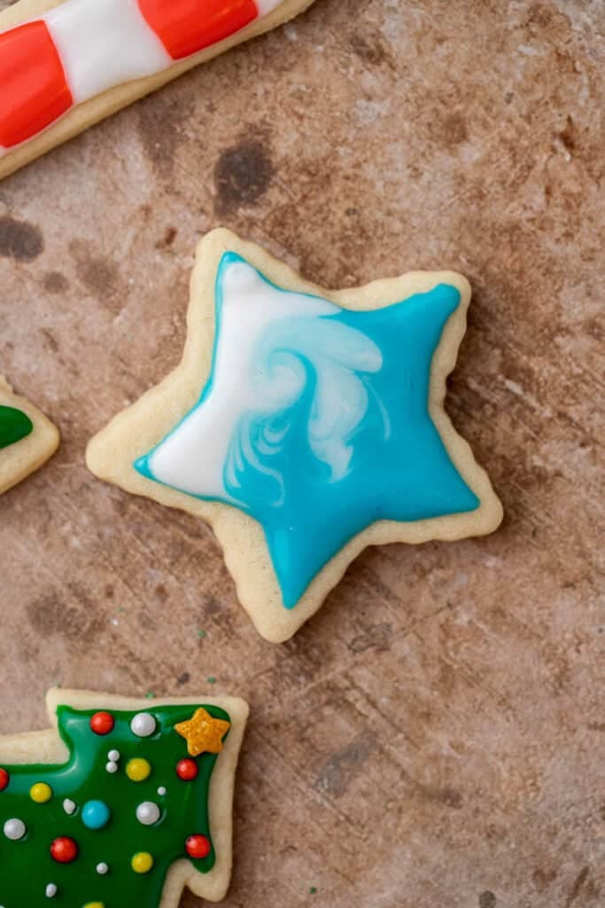 Star cutout cookie iced