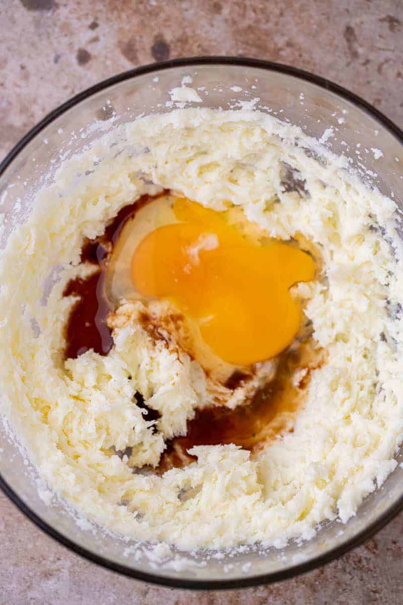 Sugar cookie batter in a bowl