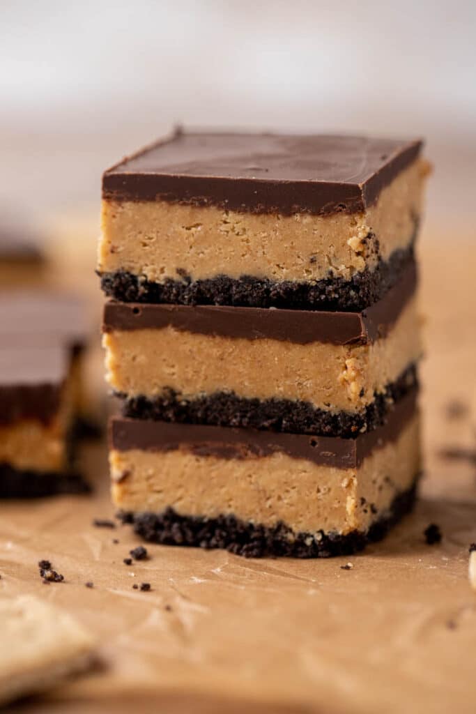 Stack of peanut butter OReo bars