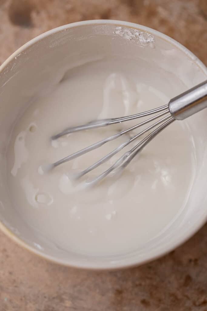 Icing in a bowl