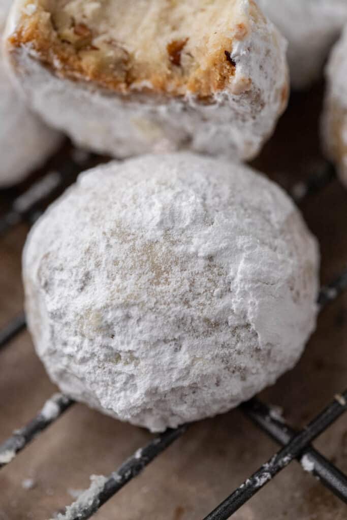 Close up of snowball cookies