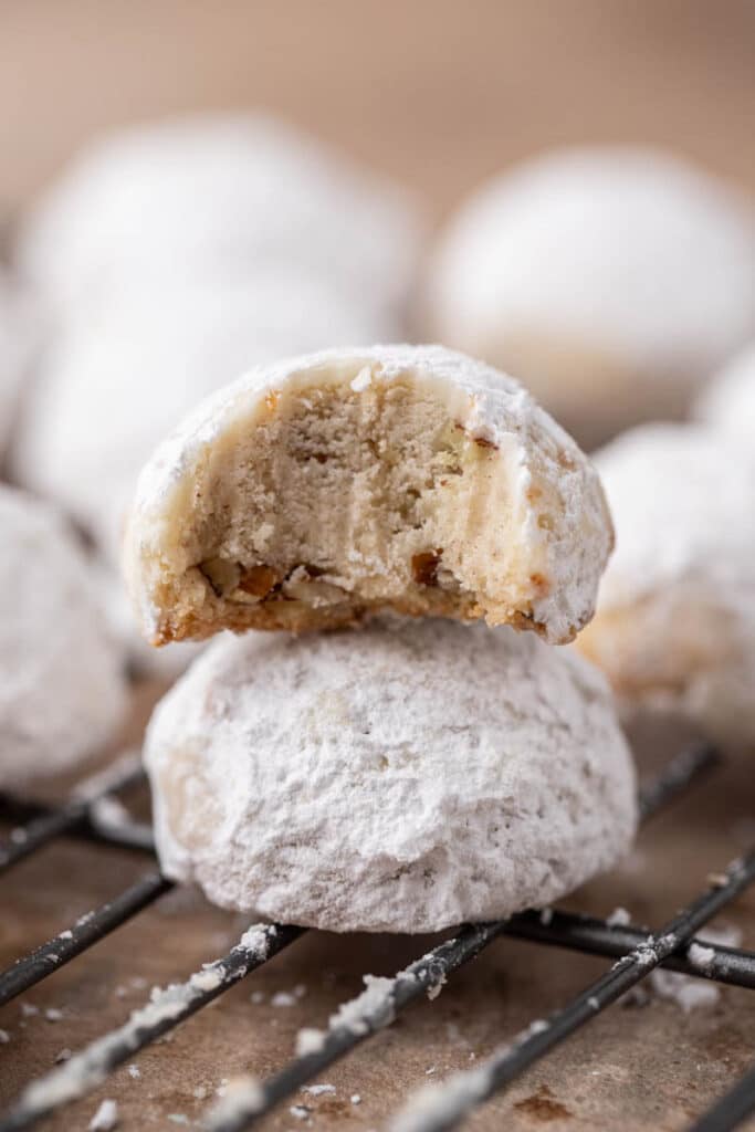 Stacked snowball cookies