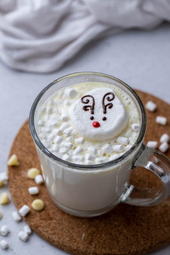 Hot cocoa with marshmallow on top
