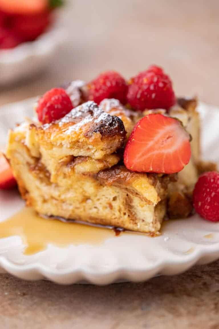 Oven Baked Brioche French Toast Casserole Lifestyle of a Foodie