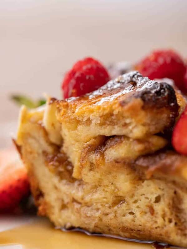Baked brioche french toast casserole