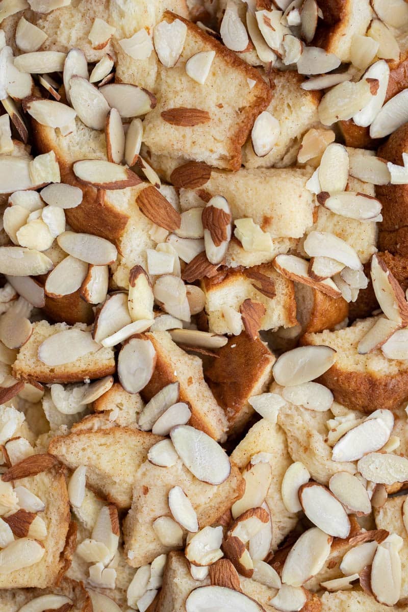 Brioche bake topped with almonds