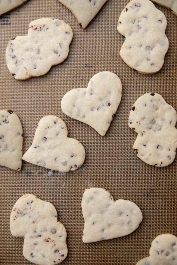 Baked chocolate chip cut out cookies