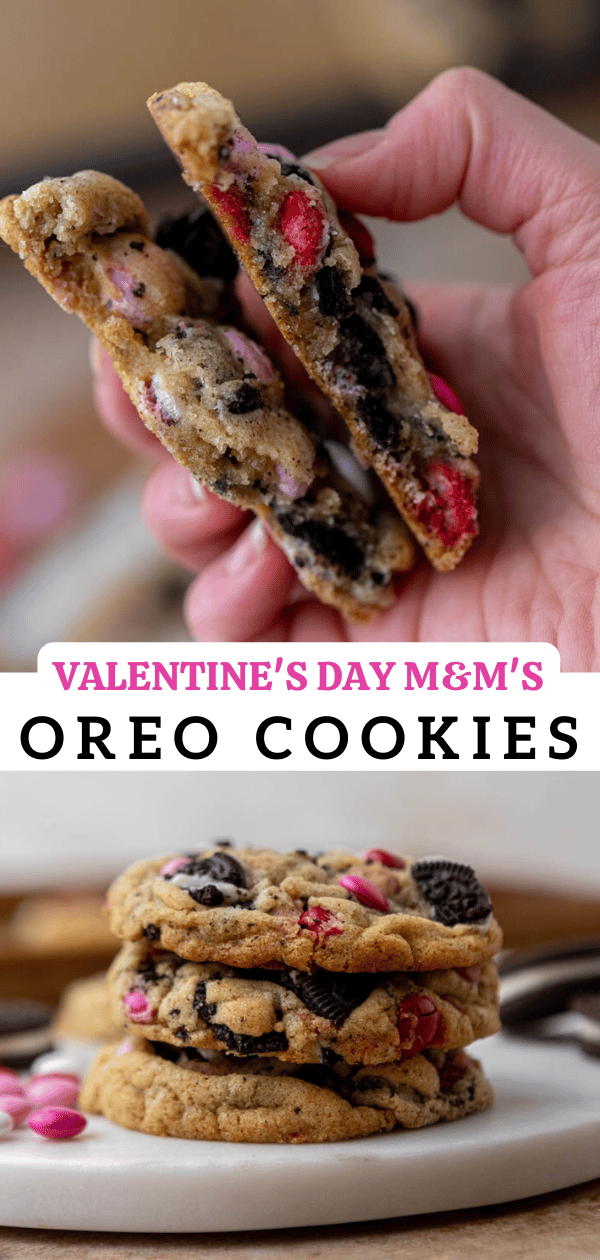 Valentine's day Oreo M&M's cookies