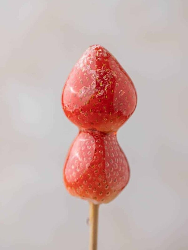 Close up of Strawberry tanghulu