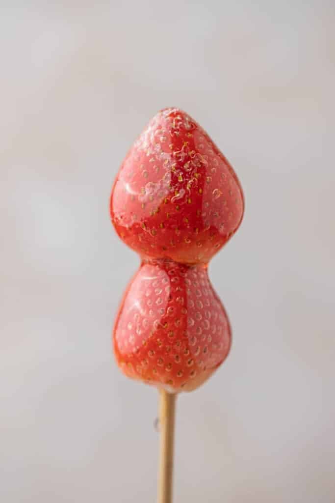 Close up of Strawberry tanghulu