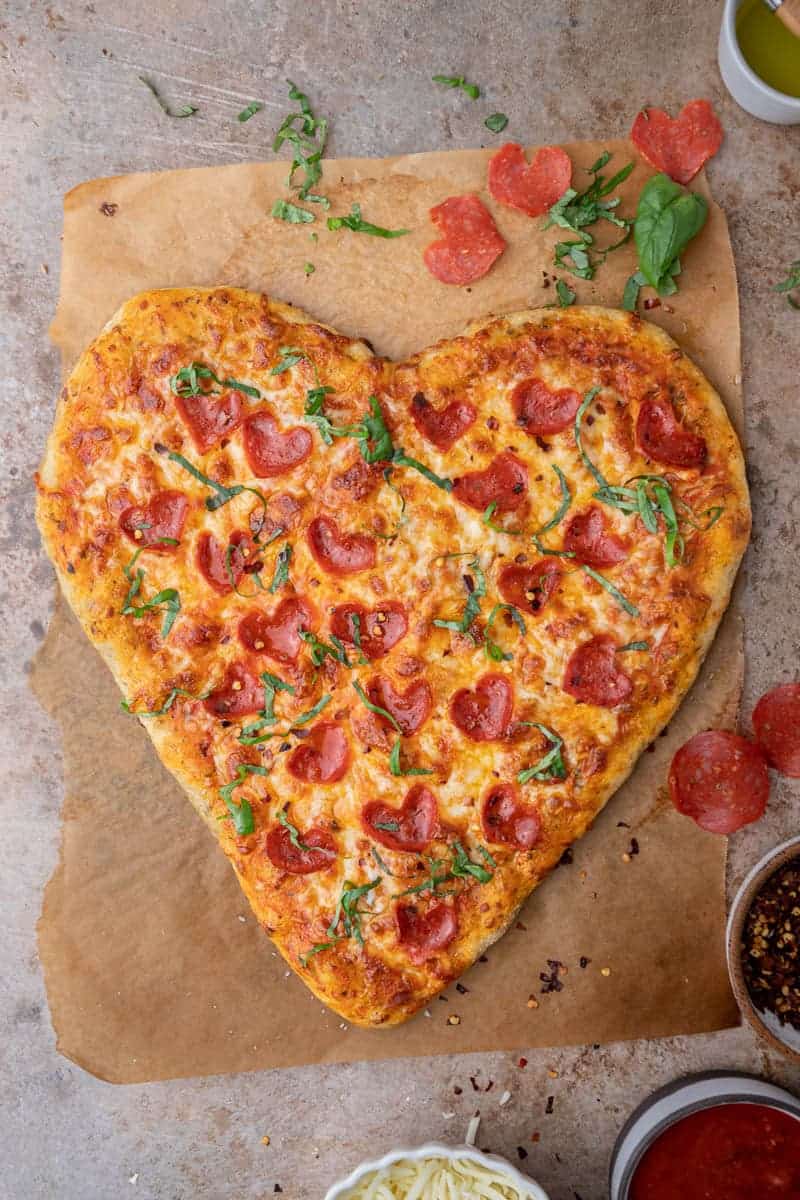 Heart-Shaped Pizzas