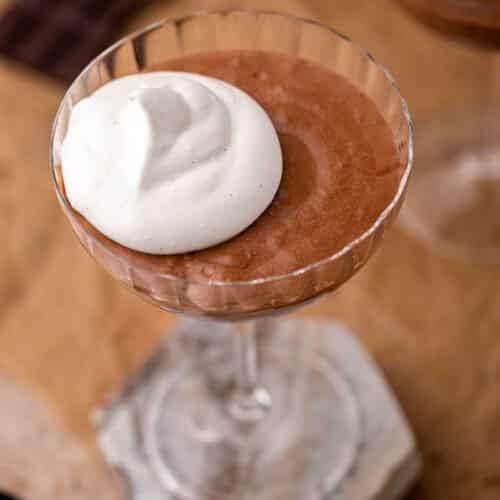 Mousse au chocolat with whipped cream