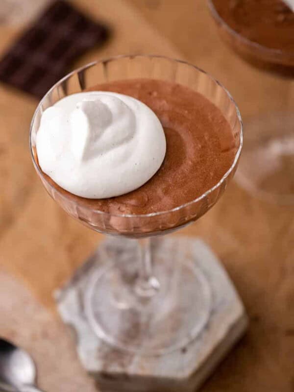 Mousse au chocolat with whipped cream