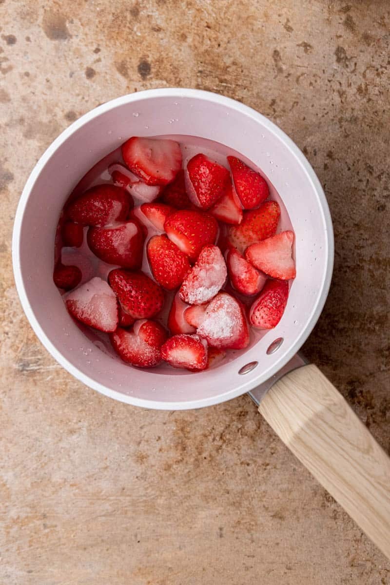 strawberries in a pot