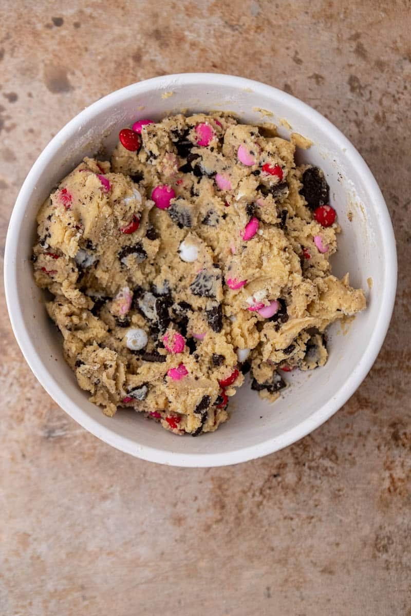 Valentine's day Oreo M&M's cookies Cookie dough with mix-ins