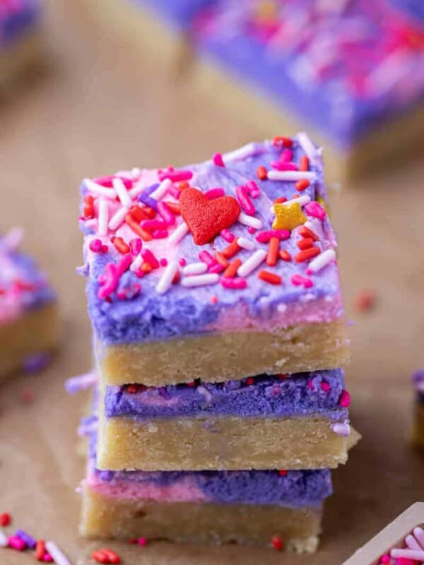 Valentine's day sugar cookie bars