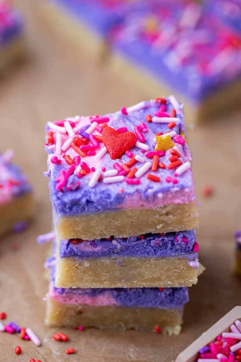 Valentine's day sugar cookie bars
