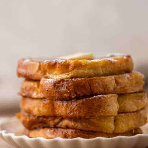 Stack of brioche french toast