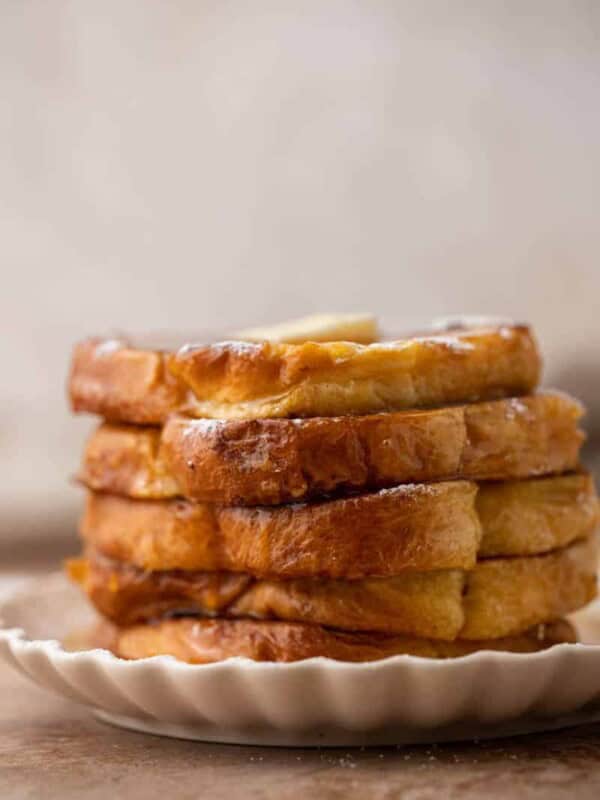 Stack of brioche french toast