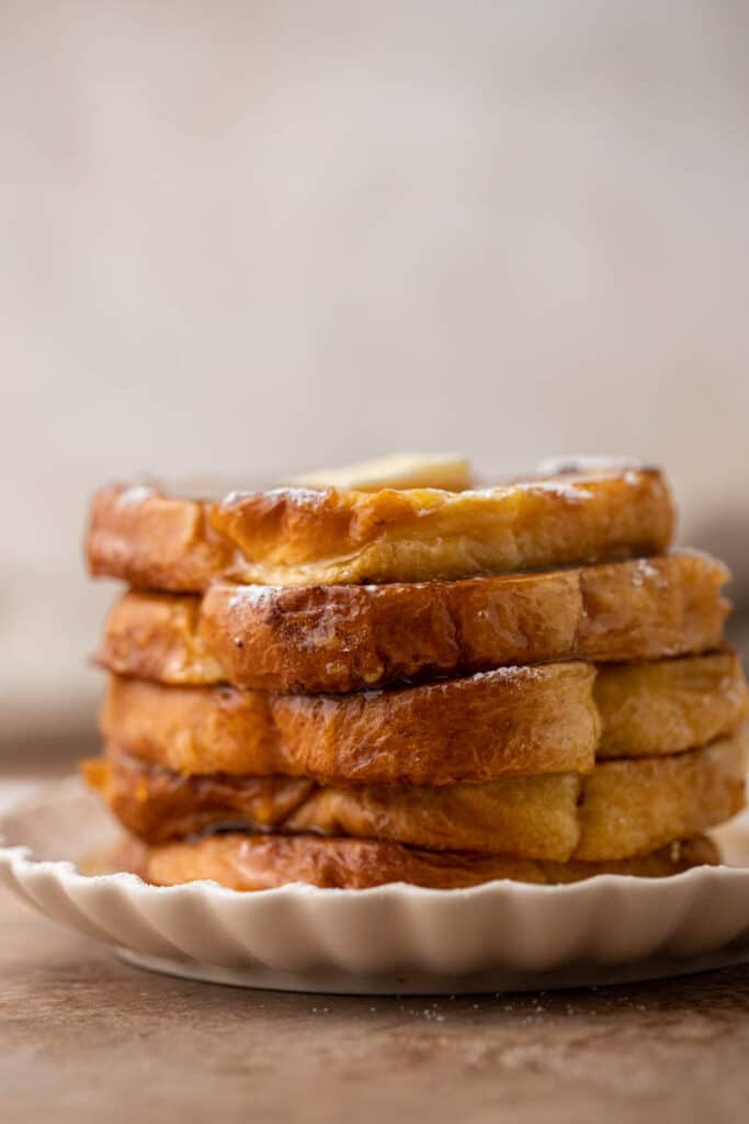 Stack of brioche french toast