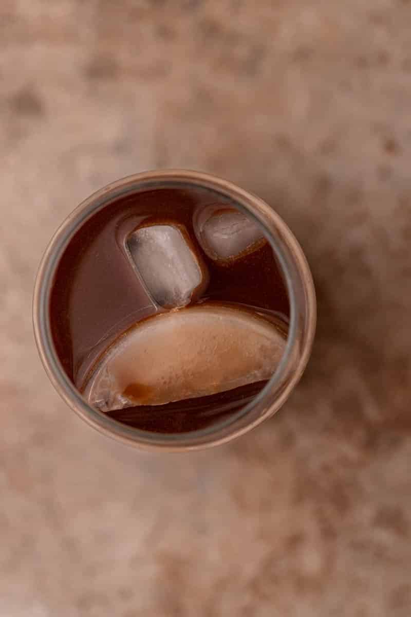 mocha cold brew in a cup