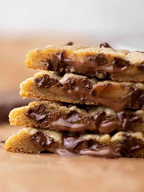 Chocolate stuffed chocolate chip cookies