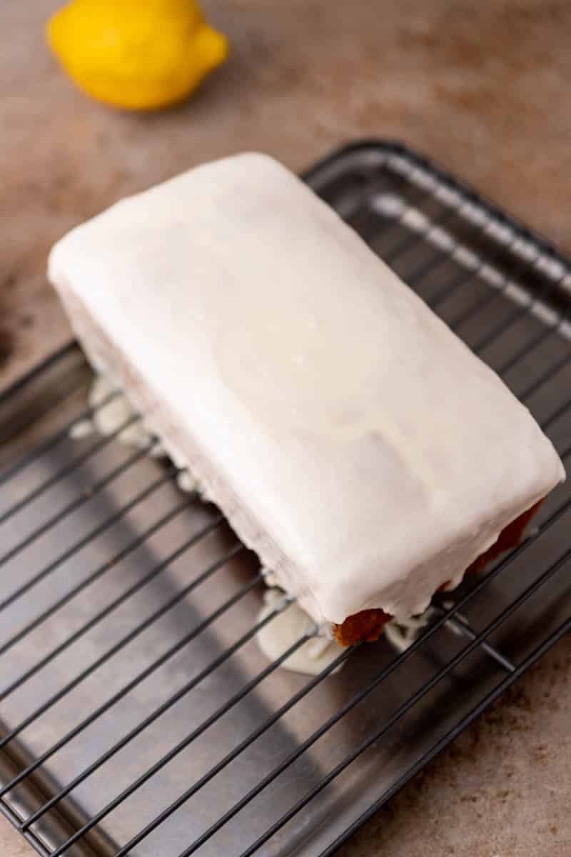 Lemon loaf with a glaze on top