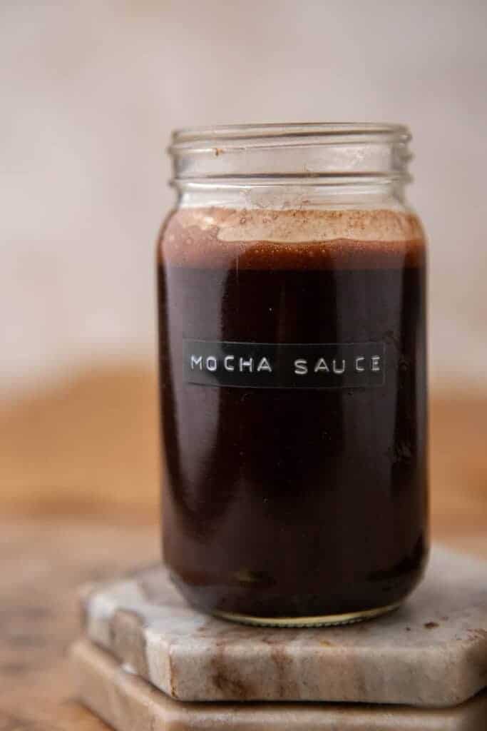 chocolate sauce in a jar