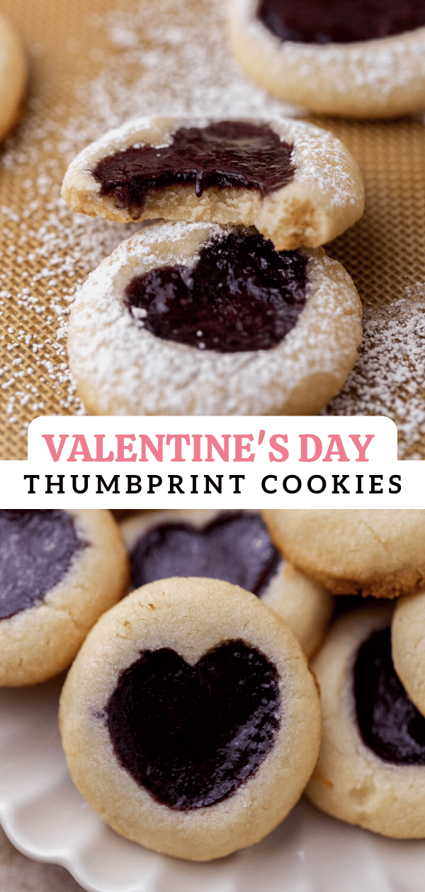Valentine's day Thumbprint cookies 