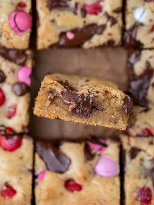 Close up of slice blondie