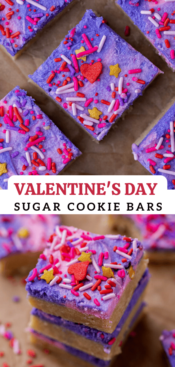 Valentine's day sugar cookie bars