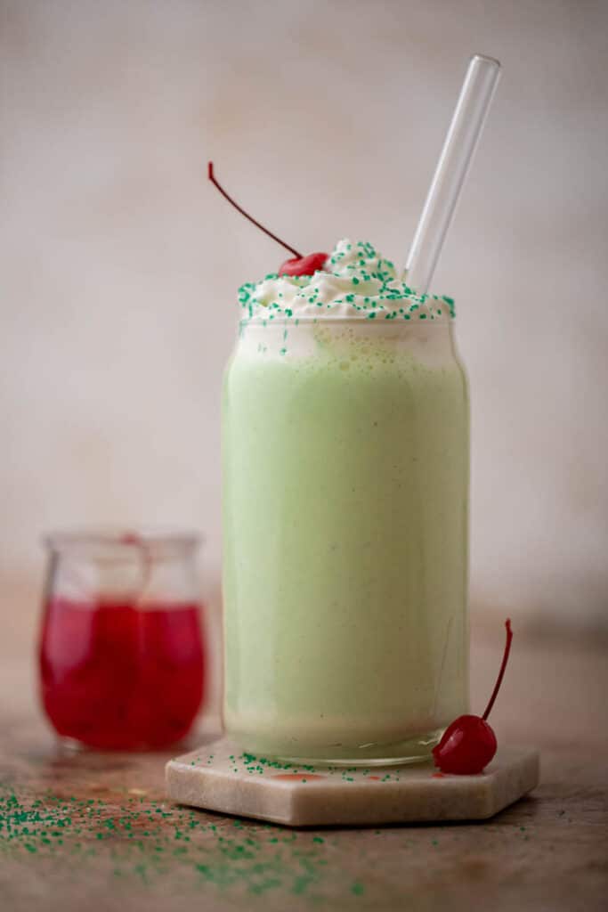 Shamrock shake in a glass