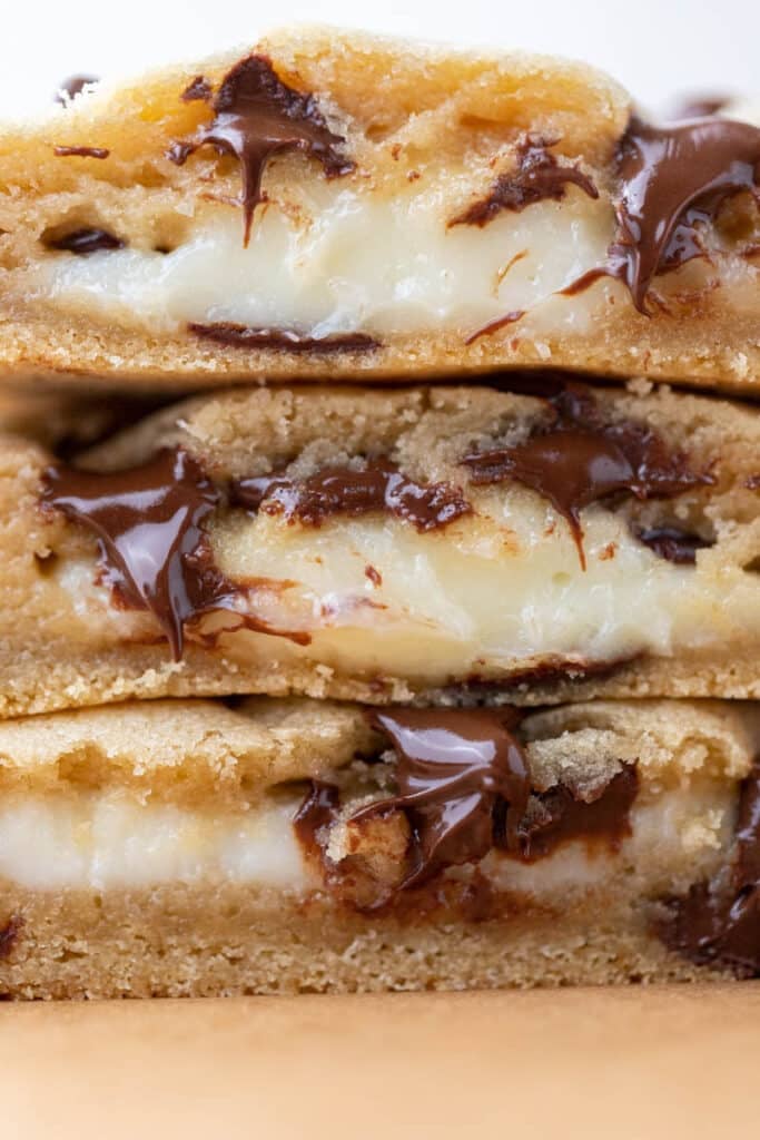 Close up of cheesecake chocolate chip cookies