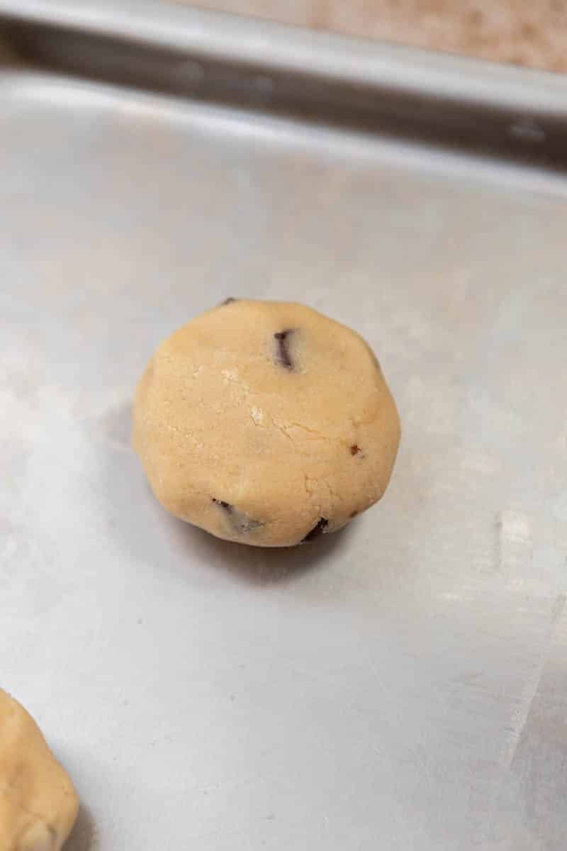 cookie dough on baking sheet