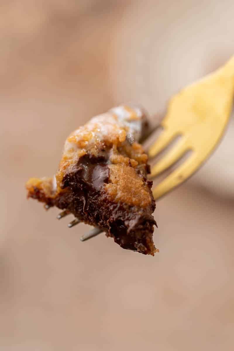 Chocolate chip cookie in a fork