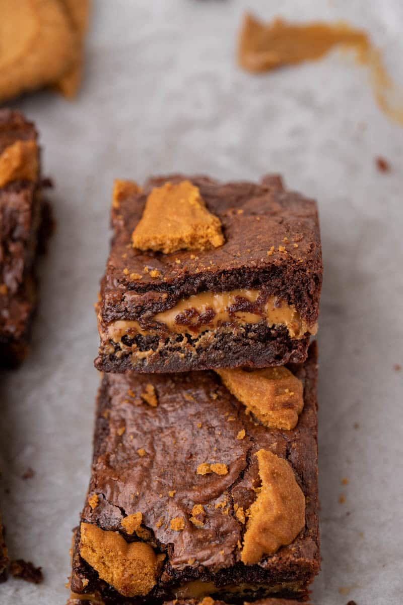 Small batch biscoff cookie butter brownies
