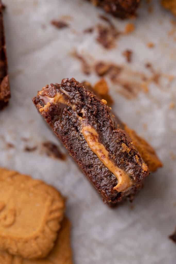 Small abtch cookie butter brownies slice