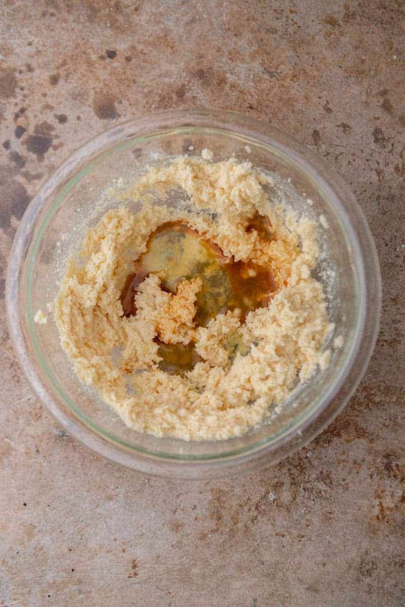 Wet ingredients in a bowl