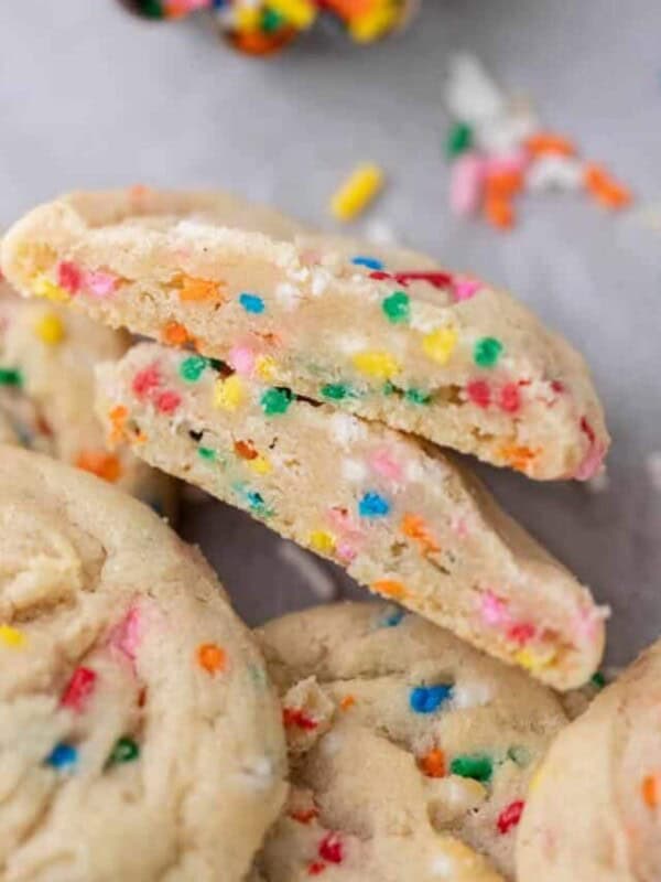 Sliced sugar cookies with sprinkles